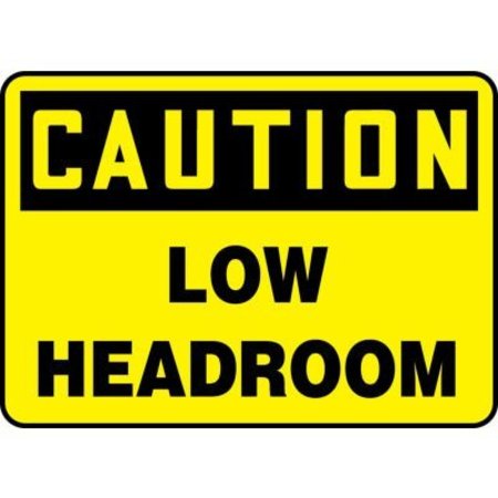 ACCUFORM Accuform Caution Sign, Low Headroom, 10inW x 7inH, Aluminum MECR620VA